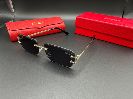 CARTIER Facet Stirrup Gold Sunglasses