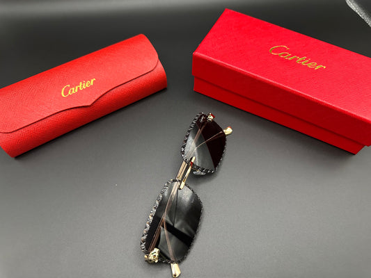 CARTIER Faceted Panther Sunglasses