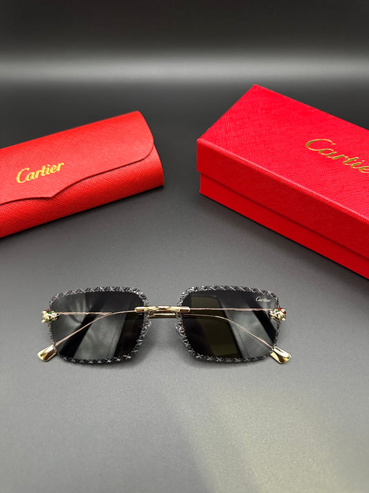 CARTIER Faceted Panther Sunglasses