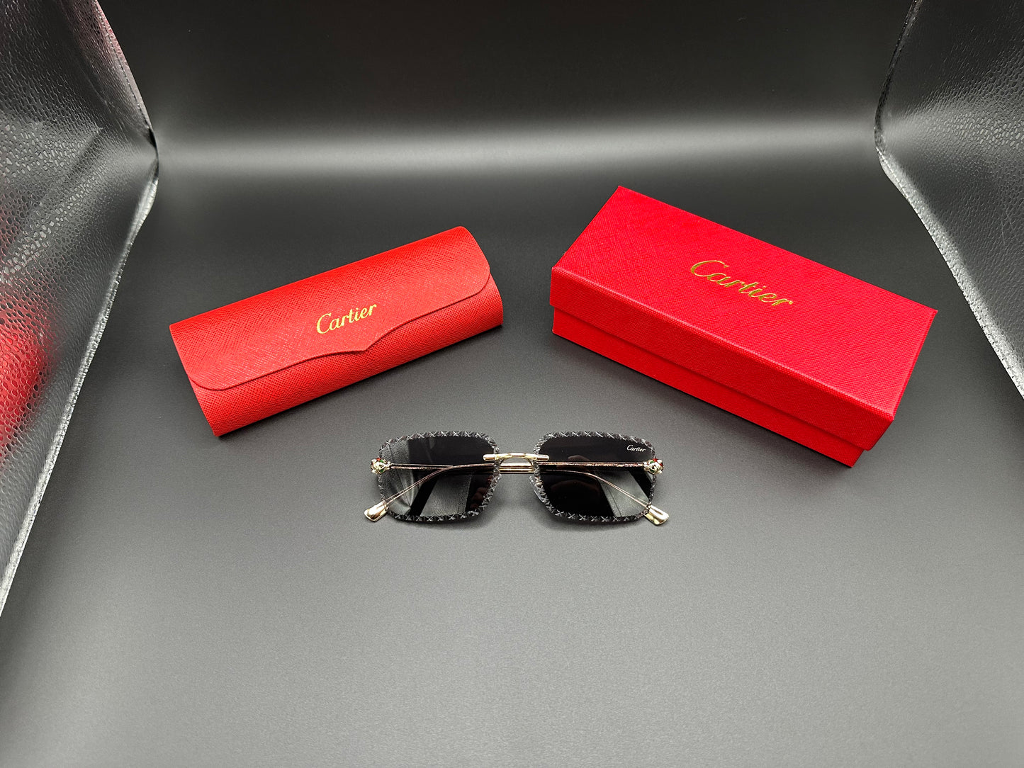 CARTIER Faceted Panther Sunglasses