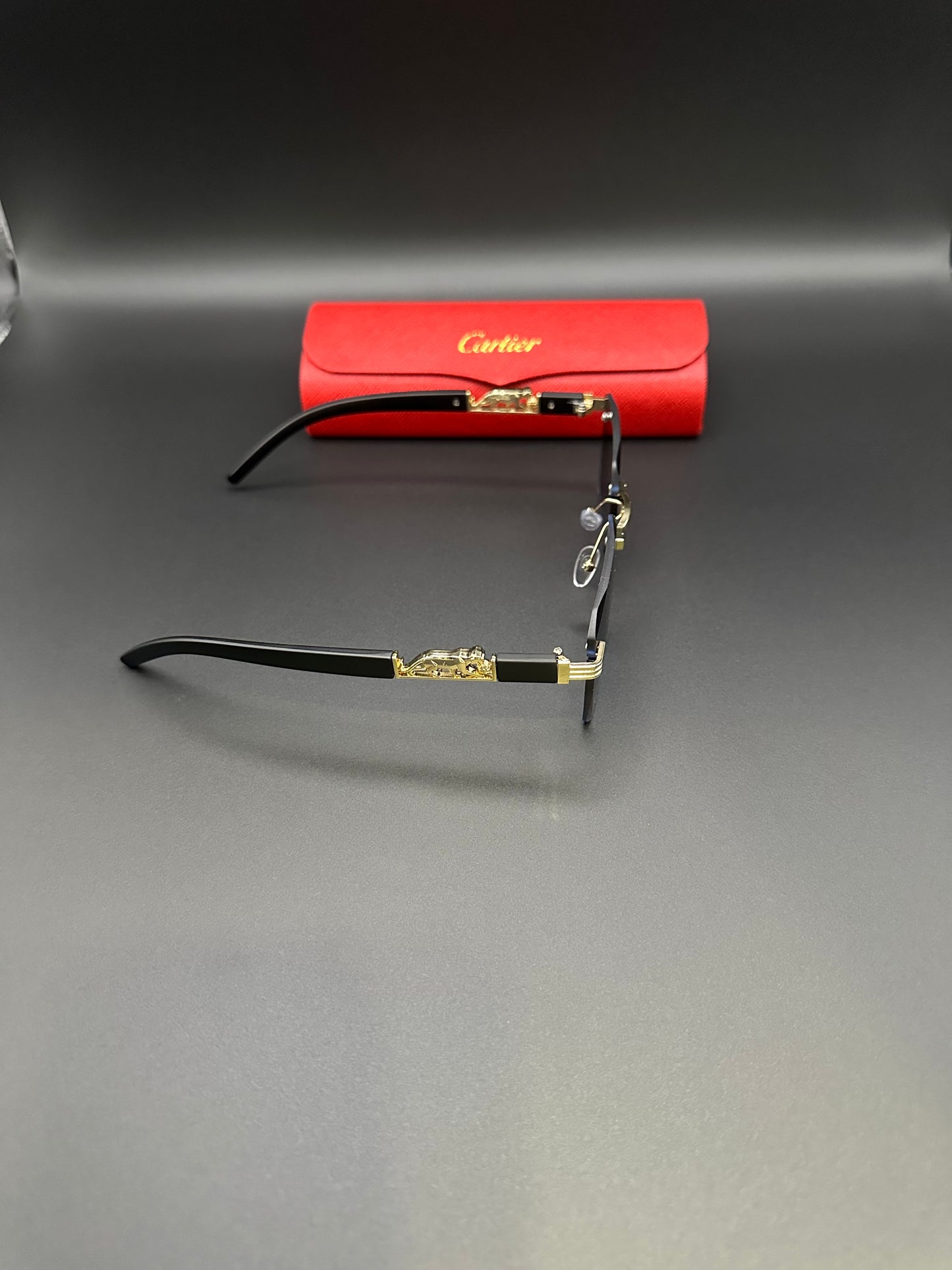 CARTIER sunglasses black/gold