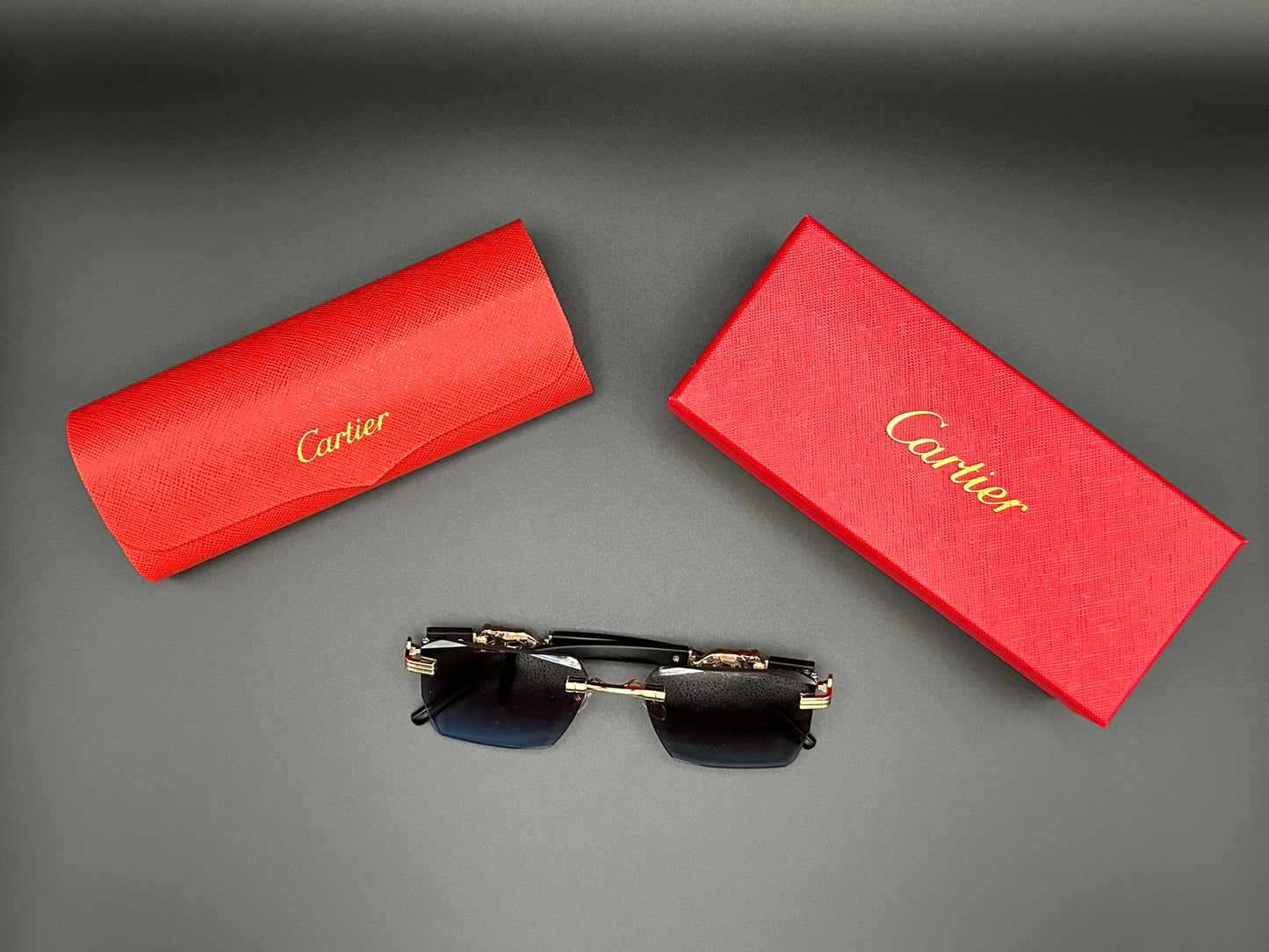 CARTIER sunglasses black/gold